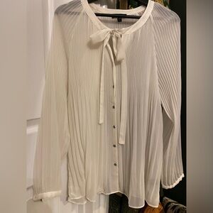 Lane Bryant Cream Sheer Blouse